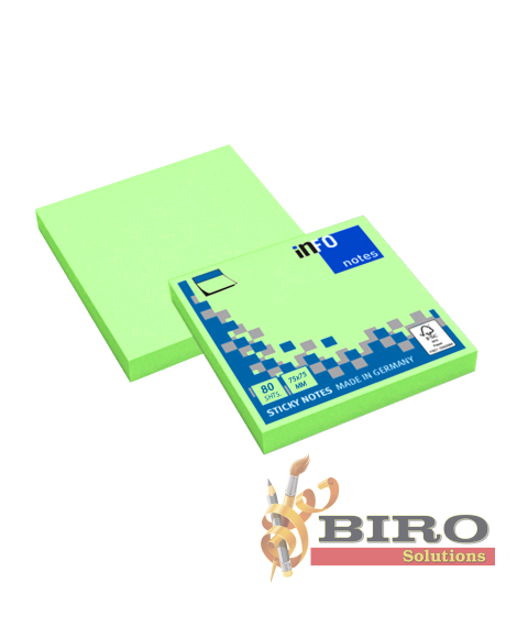 Hîrtie pentru notițe cu lipici 75x75 mm 80 Foi, NEON